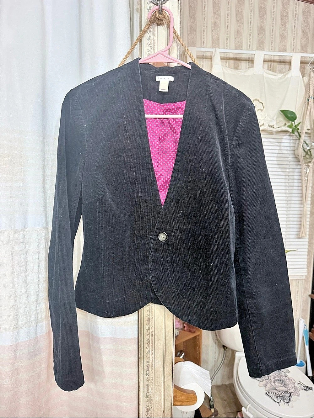 Old Navy Black Corduroy-Texture Blazer Size Large